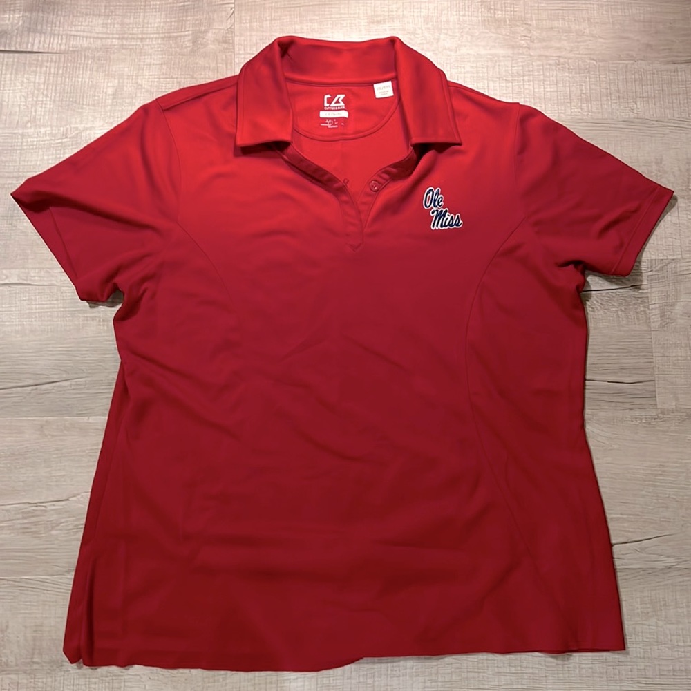 Ole Miss Cutter & Buck name brand golf athletic material top.